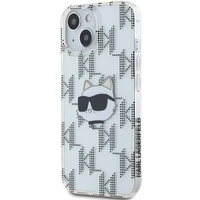 Karl Lagerfeld IML Choupette galvas un monogrammas apvalks iPhone 15 / 14 / 13 - caurspīdīgs