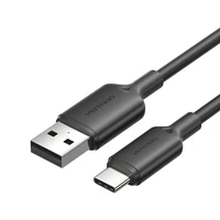 USB 2.0 A uz USB-C 3A kabelis Vention CTQBH 2M (melns)