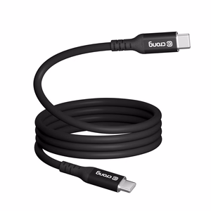 Crong Soft Link USB-C–USB-C kabelis, 2 m, 100 W PD, 5 A, melns