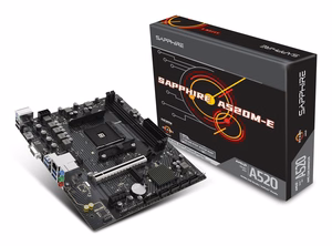 Sapphire A520M-E AMD A520 ligzda AM4 micro ATX