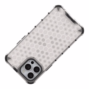 Honeycomb Case armor cover with TPU Bumper for iPhone 13 Pro Max transparent