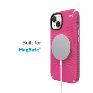 Speck Presidio2 Grip MagSafe vāciņš ierīcei iPhone 14 Plus, ar neslīdošu satvērienu, “Digital Pink / Blossom Pink / White” krāsu kombinācija