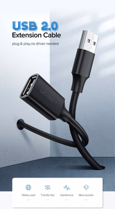 Melns Ugreen USB-A–USB-A pagarinātājs, 1,5 m (10315)