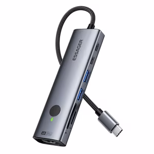 Adapteris Essager Instant 7 in 1 pelēks (In: Type-C)