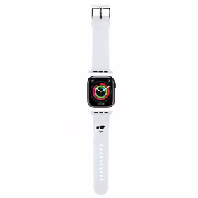 Karl Lagerfeld 3D Rubber Choupette Heads Siksniņa for Apple Watch 38/40/41mm - Balts