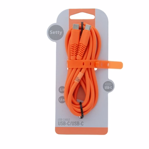 Komplektēšanas kabelis USB-C - USB-C 1,5 m 2,1A KSC-C-1.5210 oranžs