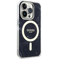 Guess GUHMP14XPCUMAK iPhone 14 Pro Max 6.7" melns cietais apvalks Marble Magnētiskais