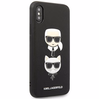 Karl Lagerfeld Saffiano Karl&Choupette Galvas viedtālruņa apvalks iPhone XS Max - melns
