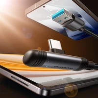 Joyroom S-A56 EnjoyX sērijas 90° USB-A - USB-C 3A kabelis 1.2m - melns