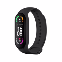 Silikona siksna XIAOMI Mi Band 5 / 6 / 7 melna (01)