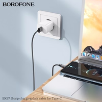 USB Kabelis Borofone "BX87" Melns "Type-C" 100cm