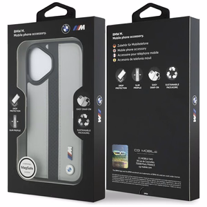 BMW M Perforētā Strīpas Logo Magnētiskais Viedtālruņa apvalks iPhone 17 - pelēks