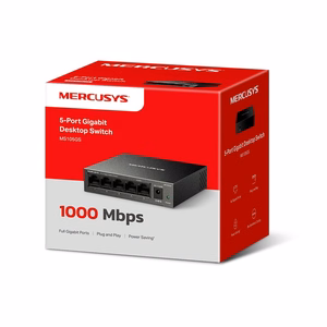 Mercusys MS105GS - galddatora komutators, 5 Gigabit porti, melns
