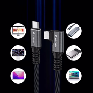 Wozinsky WPS3-UY41S USB-C Thunderbolt 4 240W 1m 4K leņķa kabelis - melns