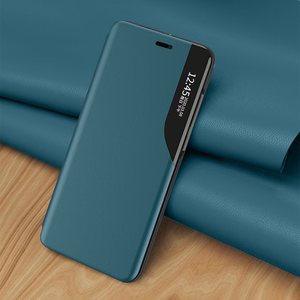 Eco Leather View Case elegant bookcase type case with kickstand for iPhone 13 Pro purple