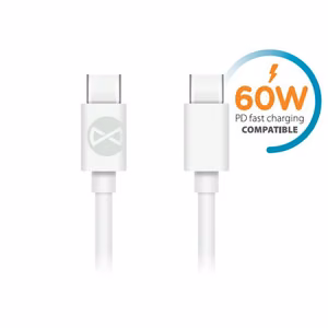Forever cable USB-C - USB-C 1,0 m 60W white