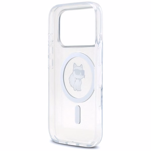 Karl Lagerfeld IML Choupette Magnētiskais MagSafe apvalks viedtālrunim iPhone 17 Pro Max - caurspīdīgs