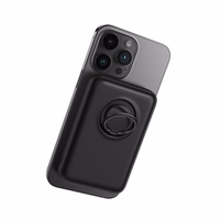 Bezvadu portatīvais lādētājs 10000mAh Joyroom JR-W050 20W MagSafe ar gredzenu un statīvu - melna