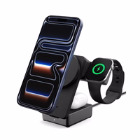 Spigen Essential Qi2.2 25W 3in1 MagSafe magnētiskais bezvadu lādētājs - melns