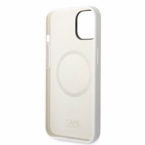 Karl Lagerfeld KLHMP14MSNCHBCH iPhone 14 Plus 6.7" balts silikona viedtālruņa apvalks Choupette, magnētiskais (MagSafe)
