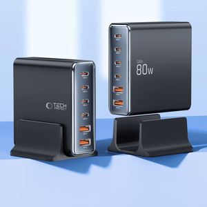 Tech-protect DC80W-GAN 6-PORT PD80W/QC3.0 uzlādes stacija - melna