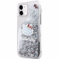 Hello Kitty šķidruma spīguļu piekariņa kaķa galvas viedtālruņa apvalks iPhone 11 / Xr - sudraba