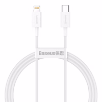 Baseus kabelis Superior PD USB-C - Lightning 1,0 m balts 20W