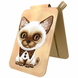 Nimmy New Big-Eye Cute Pets 2.0 Cat MagSafe magnētiskais karšu maciņš tālrunim ar statīvu – brūns