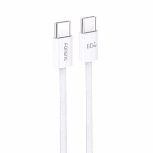 Foneng Kabelis X110 - Type-C uz Type-C - PD 60W 3A 1,2 m balts