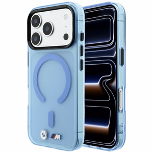 BMW M IML Frosted Metal Logo & Trims MagSafe maciņš modelim iPhone 17 Pro Max / 18 Pro Max – zils