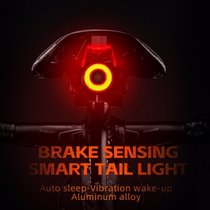Rockbros Q5 aizmugurējais velosipēda lukturis ar Intelligent Stop System - melns