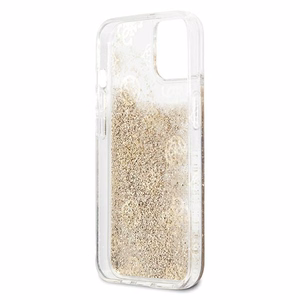 Guess GUHCP13SLGPEGO iPhone 13 mini 5.4" zelta/zelta cietais apvalks Peony Liquid Glitter