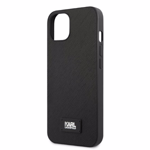 Karl Lagerfeld KLHCP13MSFMP2K iPhone 13 6.1" cietais apvalks melns/melns Saffiano Plāksne