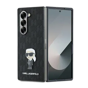 Karl Lagerfeld Saffiano Ikonik Pin viedtālruņa apvalks Samsung Galaxy Z Fold 6 - Melns