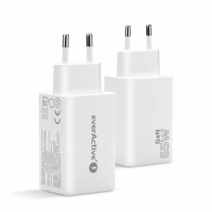 GaN lādētājs 1 x USB, 2 x USB-C Quick Charge 4+ 65W balts