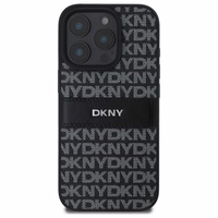 DKNY tekstūras raksta svītrains viedtālruņa apvalks iPhone 16 Pro - melns