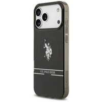 US Polo DH un Bottom Stripe Logo MagSafe apvalks viedtālrunim iPhone 17 Pro Max - melns