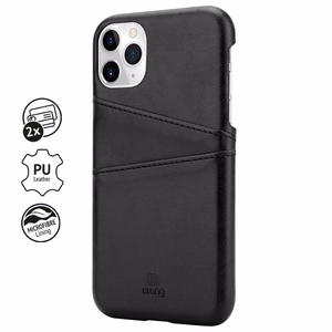 Crong Neat Cover vāciņš ierīcei iPhone 11 Pro, ar karšu kabatiņām, melns