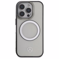 Mercedes MagSafe korpuss ar izdrukātu logotipu viedtālrunim iPhone 16 Pro - skaidrs (m)
