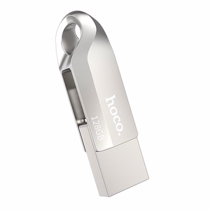Флешка 128ГБ USB 3.0 (USB A + USB C) Hoco UD8 никель