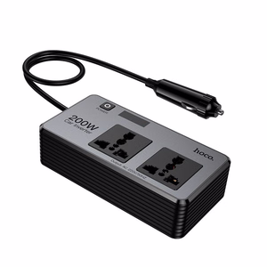 Smart dual car inverter charger Hoco 2 lighter ports max 200W PD66W/1C2A Z66 black