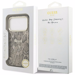 Guess Python Pattern Magnētiskais apvalks iPhone 17 Pro Max (m) - brūns