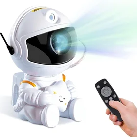 LED 3D galaktikas un zvaigžņu projektors Reach Mini Astronaut balts