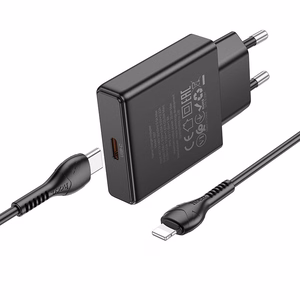 Зарядное устройство для телефона Hoco Slim USB C QC PD 20W + кабель USB C to Lightning N37 чёрное