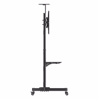 Manhattan TV & Monitor Mount, Trolley Stand, 1 screen, Screen Sizes: 37-65", melns, VESA 200x200 to 600x400mm, Max 40kg, LFD, Lifetime Warranty