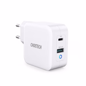 Choetech fast GaN wall charger USB Type C PD USB-A QC3.0 65W 3,25A white (PD8002)
