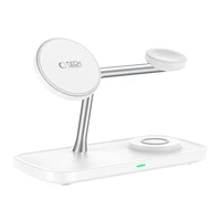 Tech-Protect QI15W-A45 3in1 bezvadu lādētājs ar MagSafe Apple ierīcēm - balts