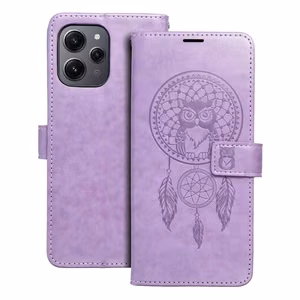 MEZZO Grāmatas tipa viedtālruņa apvalks XIAOMI Redmi 12 4G / 12 5G sapņu ķērājs violeta