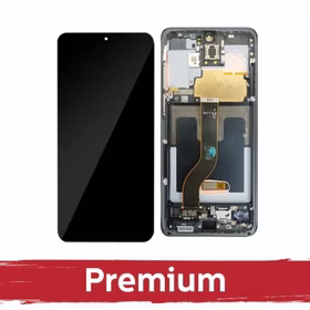 LCD displejs saderīgs ar Samsung G988 S20 Ultra ar rāmi / Cosmic Black / OEM