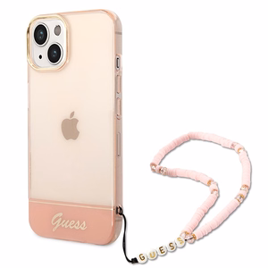 Guess GUHCP14MHGCOHP iPhone 14 Plus 6.7" pink/pink hardcase Translucent Pearl Strap